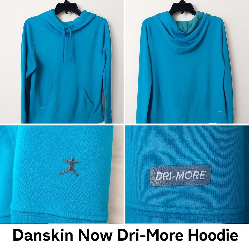 Danskin Now Dri-More Blue Pullover Hoodie Women's Size L